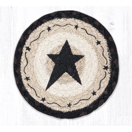 CAPITOL IMPORTING CO 7 x 7 in. LC-313 Primitive Black Star Round Large Coaster 79-313PSB